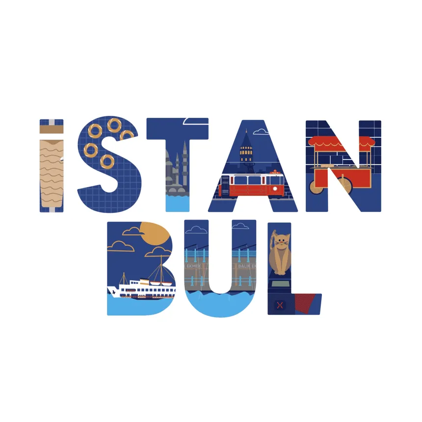 Istanbul typographic illustration