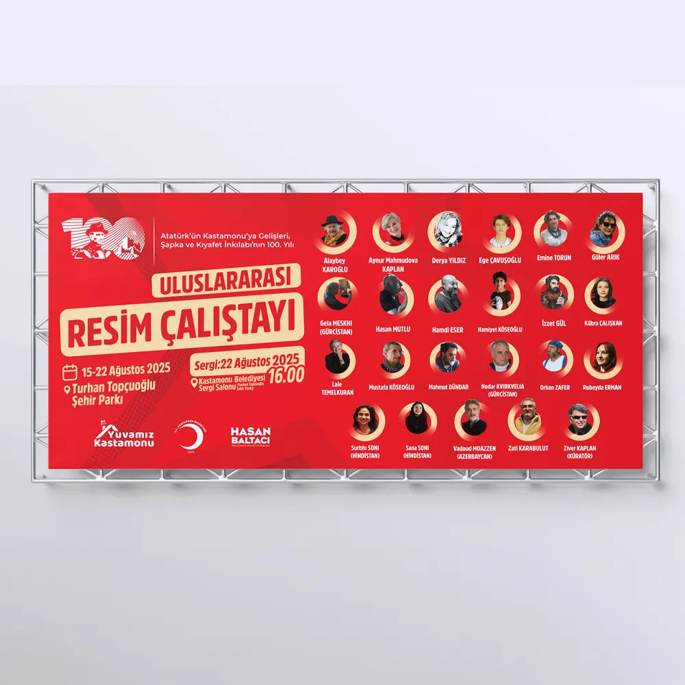 Uluslararası Resim Çalıştayı tanıtım panosu