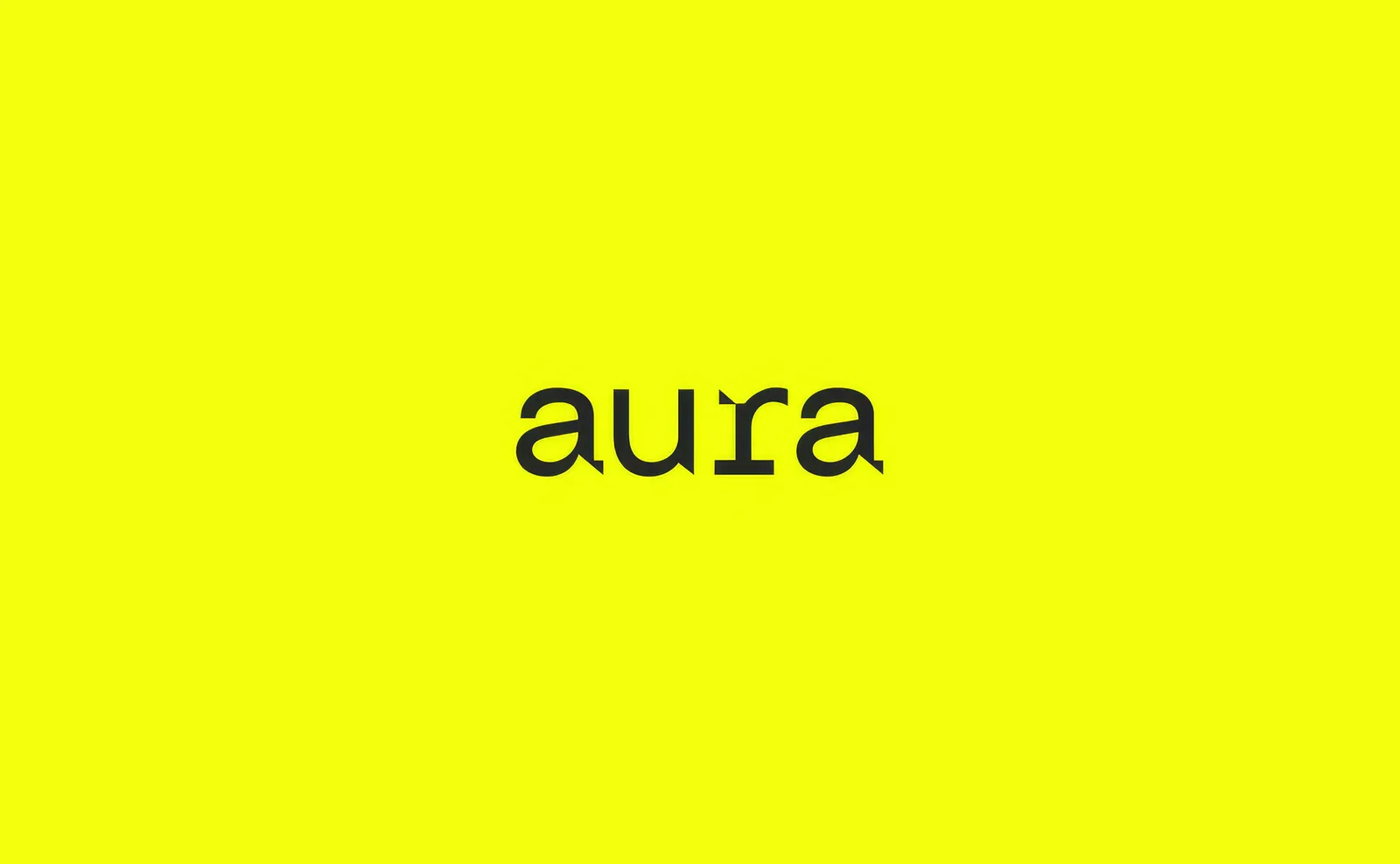 Aura wordmark on Electric Yellow