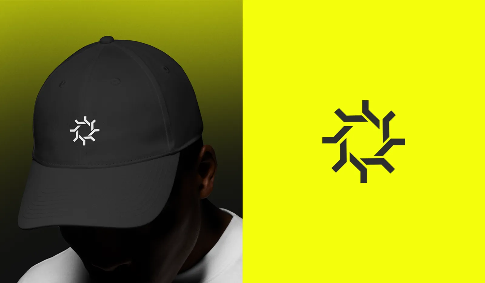 Aura cap mockup and icon on yellow
