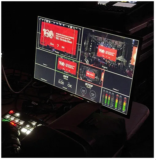 Etkinlik yayınını yöneten reji ekranı