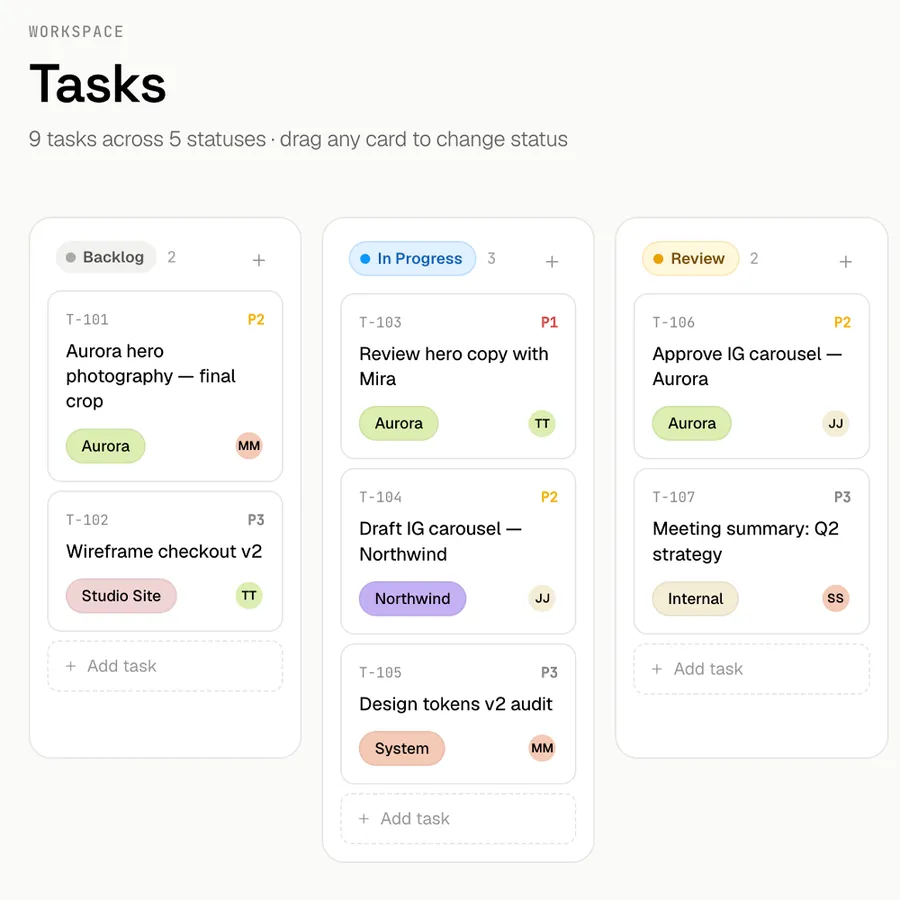 Bowl — Tasks kanban board